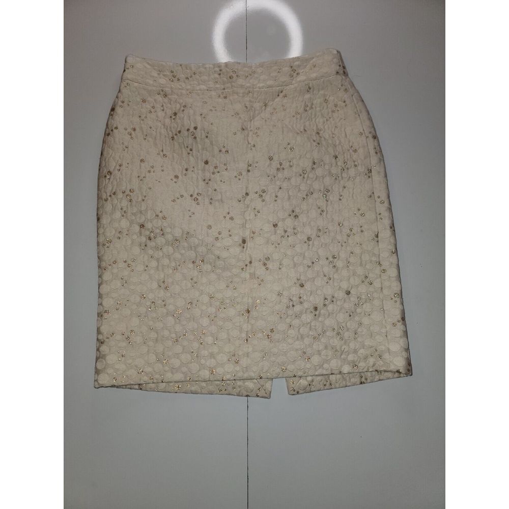 j Crew Gold And Cream Pencil‎ Sheath Skirt Size 6